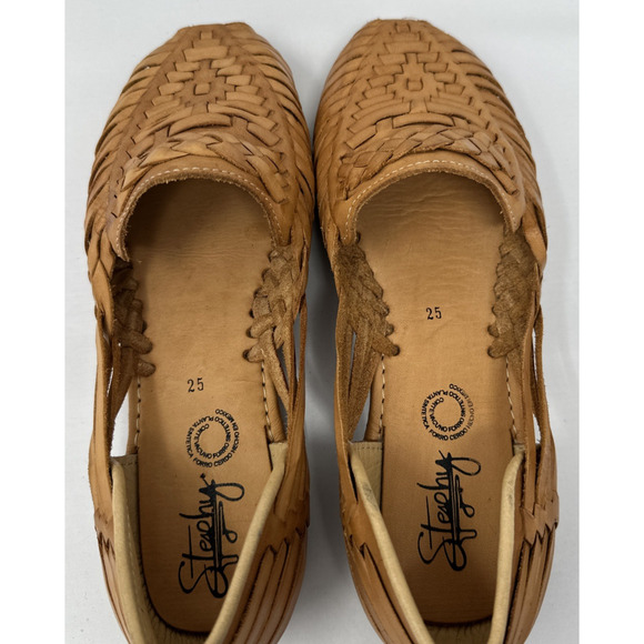 Leather Huarache Sandals Womens 8 Made In Mexico Men’s 7 Unisex - Picture 9 of 11